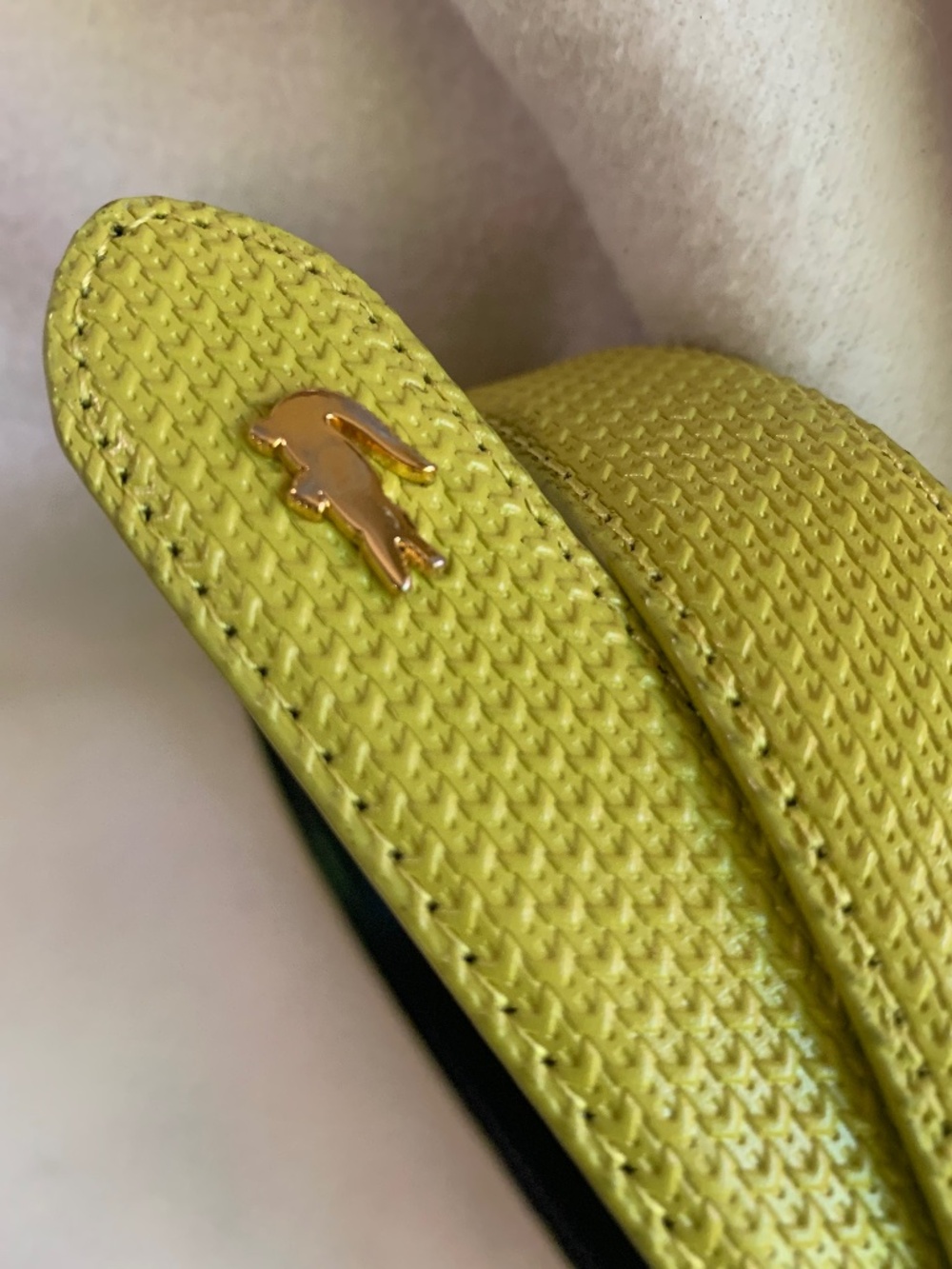 Vintage Lacoste Yellow-Green Leather Belt - Picture 3 of 12